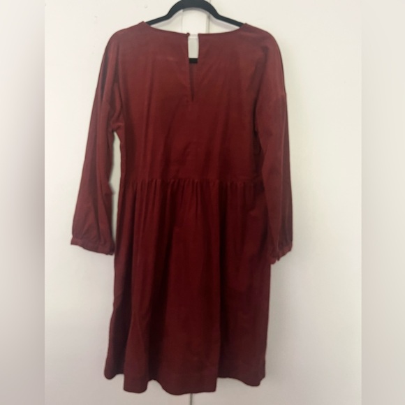 Madewell // Corduroy Puff-Sleeve Mini Dress in Faded Rust - Picture 7 of 9